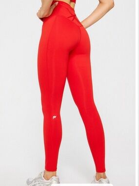 BNWT Fabletics Boost PowerHold Heated Red Performance High Waisted Leggings
